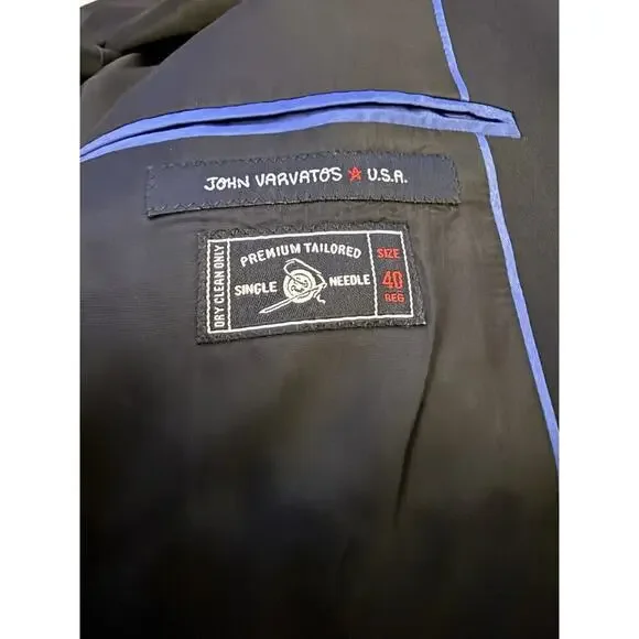 JOHN VARVATOS * U.S.A. Size 40 R Black Solid Wool Peak Lapel Sport Coat - Picture 9 of 10